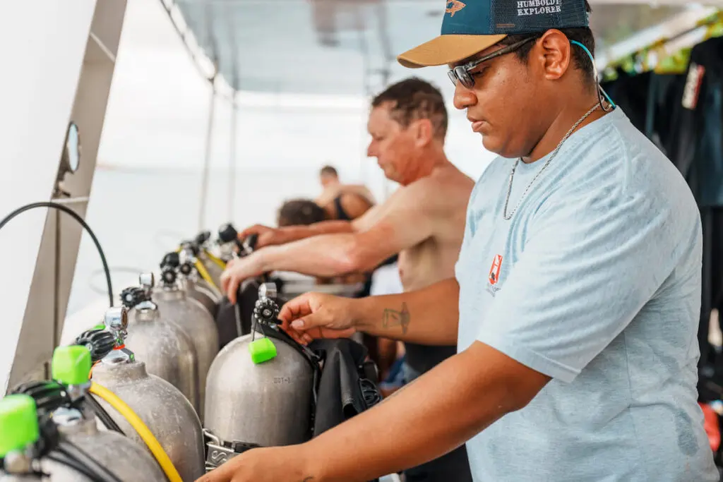 Humboldt Explorer _ HEX. galapagos scuba diving guide on deck