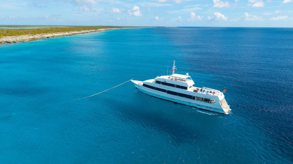 Turks & Caicos Explorer II vessel at anchor.