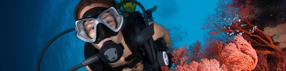 Scuba diver portrait underwater - Explorer Ventures