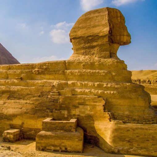 A Sphinx statue in a desert